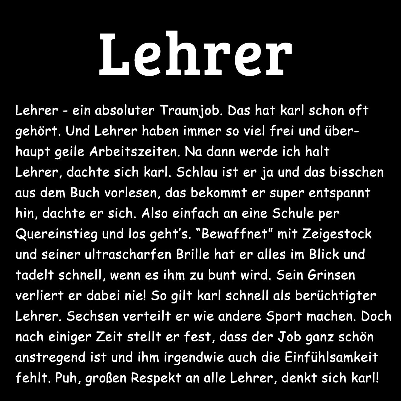 LEHRER - Herren T-Shirt oversized