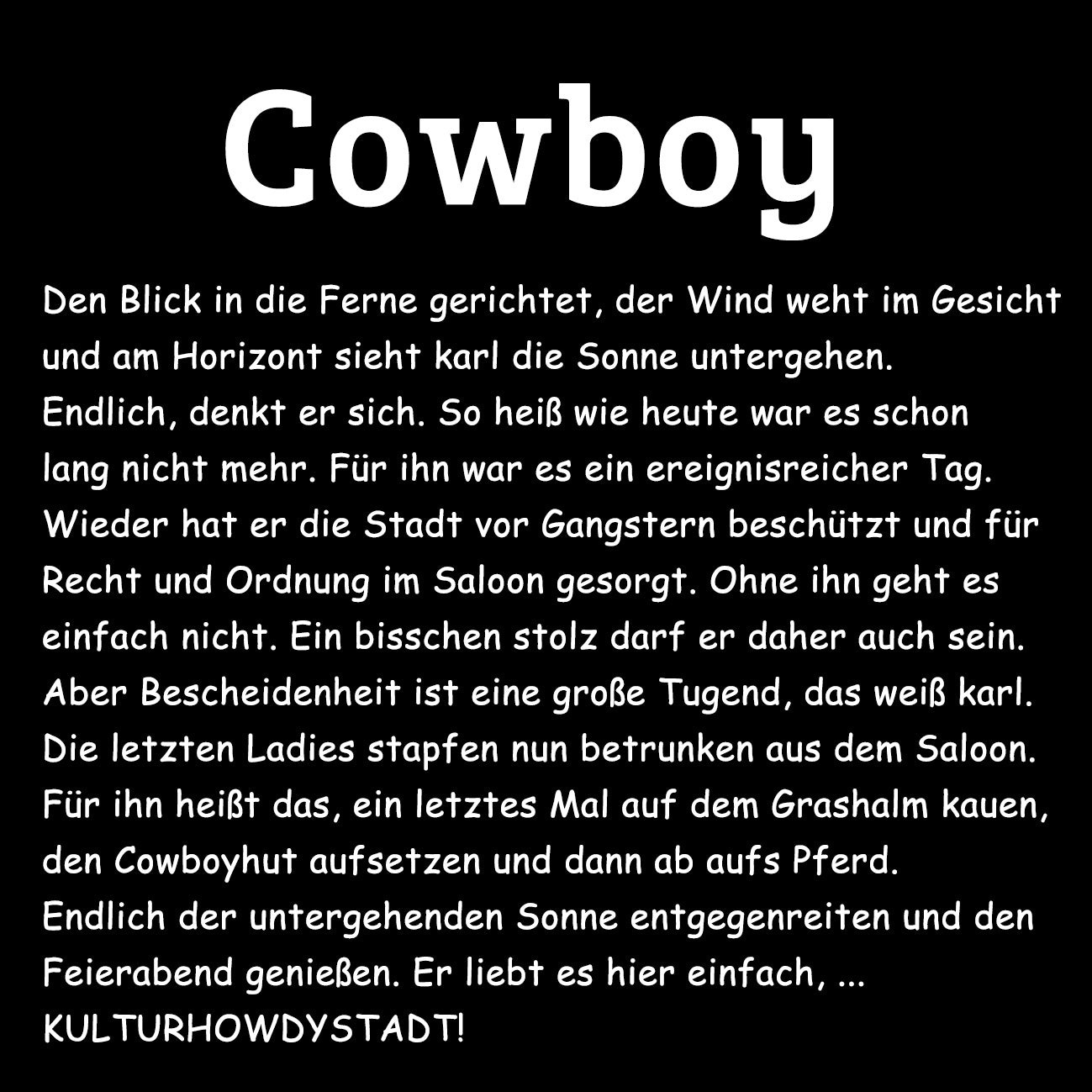 COWBOY - Herren T-Shirt oversized